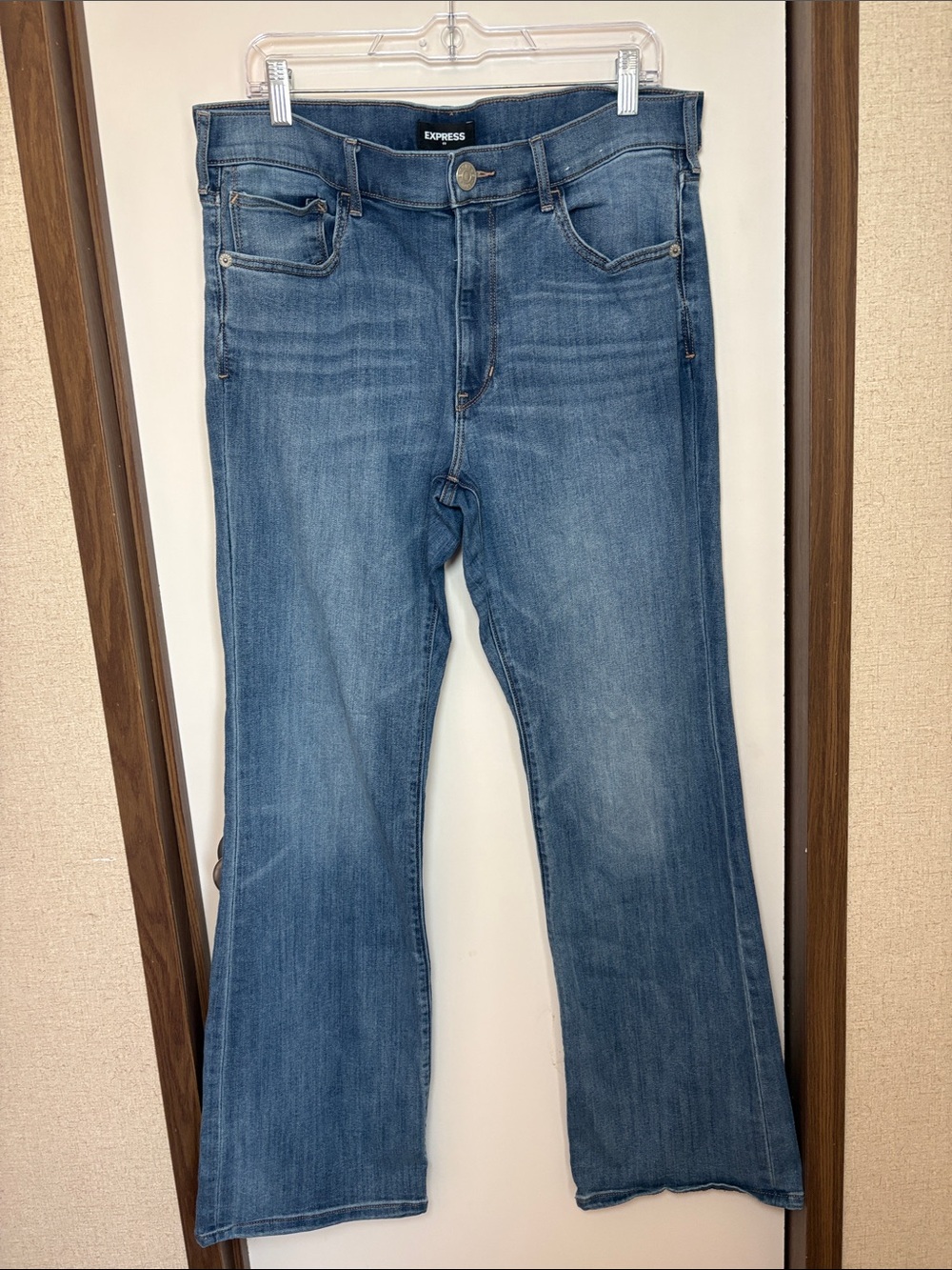 Express Womens Barely Boot Mid Rise Jeans Sz 14R Stretch Western Country Curvy